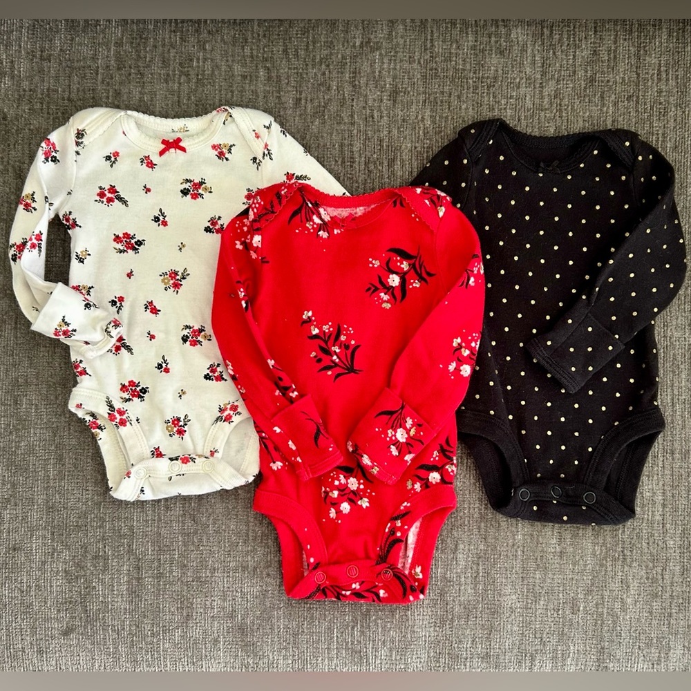 NB 3-Pack Long Sleeve Onesies